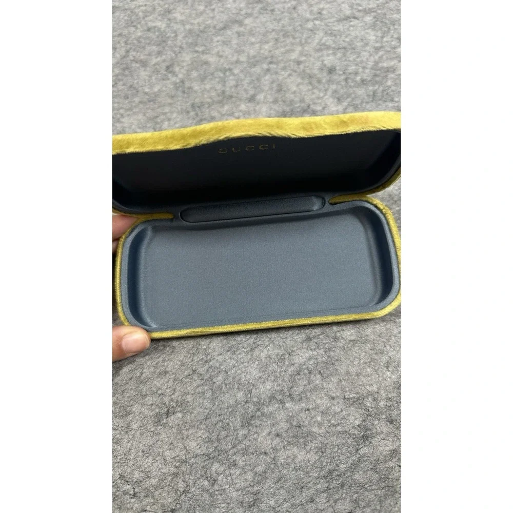 Gucci Large Sunglasses Case Yellow Green Velvet Hard Clamshell